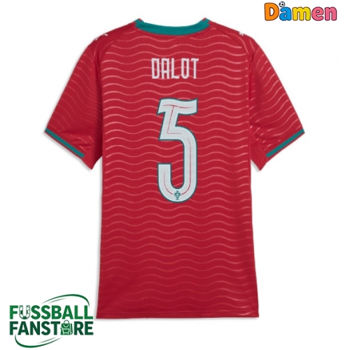 Portugal Diogo Dalot #5 Replik Heimtrikot Damen WM 2026 Kurzarm